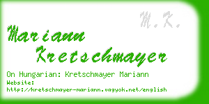 mariann kretschmayer business card